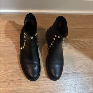 Valentino Studded Black Leather Boots